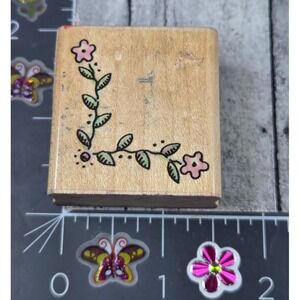Penny Black Marina's Corner Flower 1384C Rubber Stamp Wood #P62